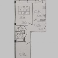 2-комн 58 метров